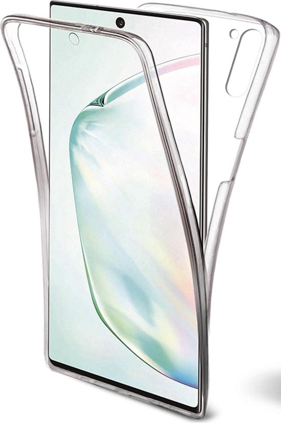 Samsung Galaxy Note 10 Case - Transparant Siliconen - Voor- en Achterkant - 360 Bescherming - Screen protector hoesje - (0.4mm)