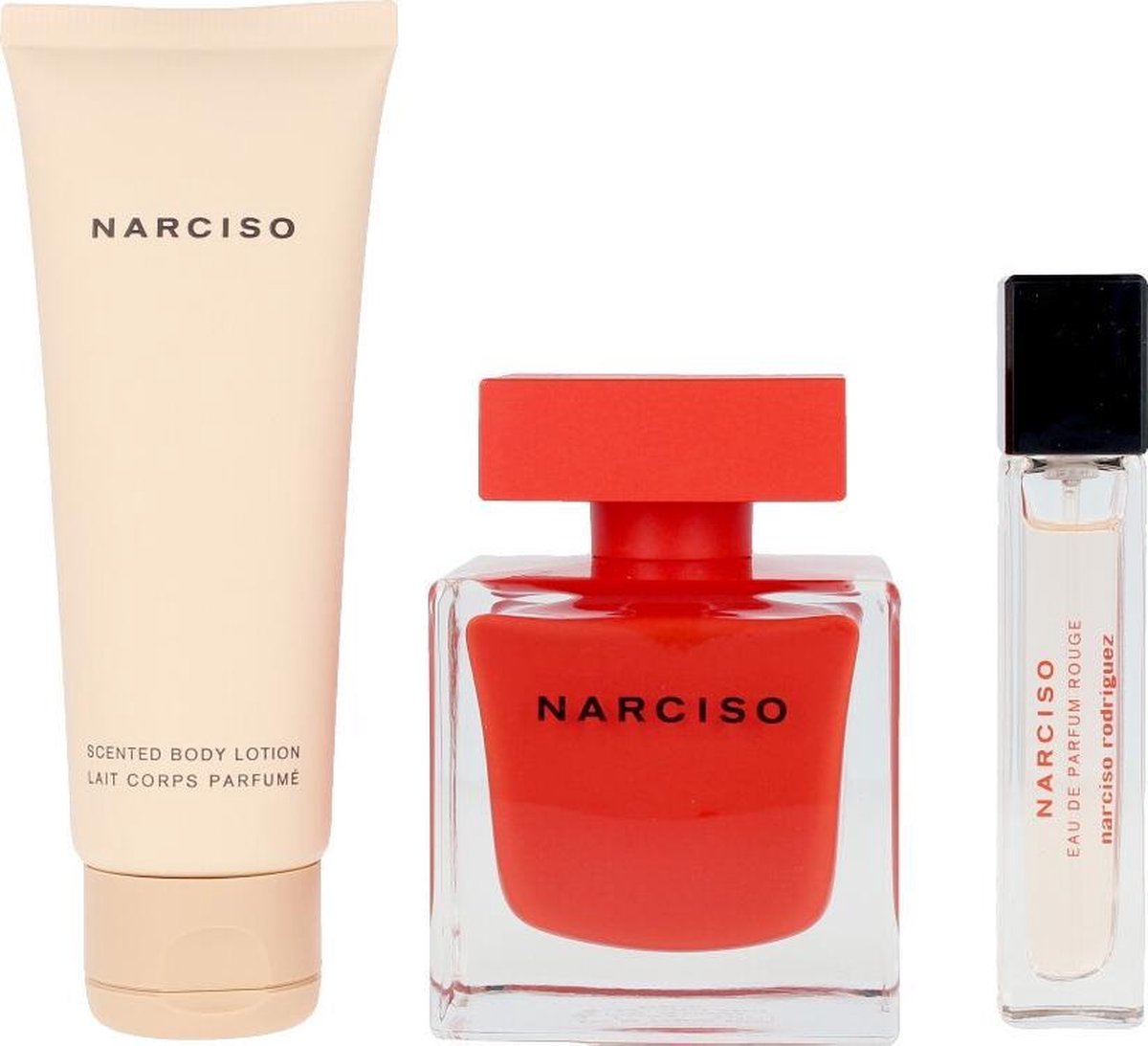 Narciso Rodrigues - Rouge EDP 90 ml + Bodylotion 75 ml + EDP 10 ml - Giftset