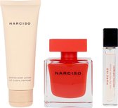 Narciso Rodrigues - Rouge EDP 90 ml + Bodylotion 75 ml + EDP 10 ml - Giftset