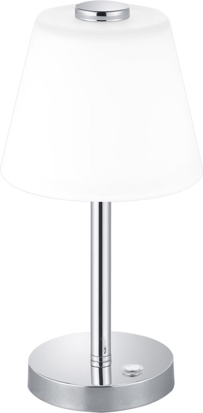 LED Tafellamp - Trion Emaro - 4.5W - Warm Wit 3000K - Dimbaar - Rond - Glans Chroom - Aluminium