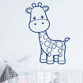 muursticker baby Giraffe - 90x108cm - Blauw - woordsticker.com