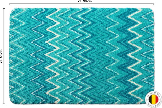 Luxe antislip badmat 'Striking Seagreen' - polyester badkamer tapijt 60x90  - MADE IN... | bol.
