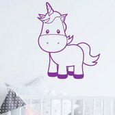 muursticker Unicorn Baby - paars - 30x36cm - woordsticker.com