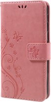 Samsung Galaxy A5 (2017) Hoesje - Coverup Bloemen & Vlinders Book Case - Pink