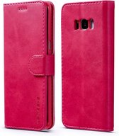 LC.IMEEKE Luxe Book Case Geschikt voor Samsung Galaxy S8 Hoesje - Roze
