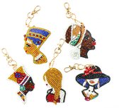 Diamond Painting Sleutelhanger - Dubbelzijdig - 5 x sleutelhanger - Afrikaanse dames - Volwassenen - Hobby - Kinderen - volledig pakket - Kinderfeestje - Sleutelhanger - Hanger
