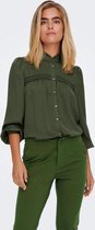 Only Blouse Onlmolly Ls Button Top Wvn 15269214 Olive Night Dames Maat - S