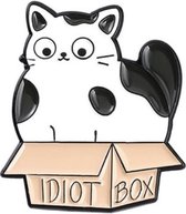 Katten pin idiot box - kattenpin - kledingspeld - kattenspeld - katten speld - kledingspeld - katten pin - katten accessoire - kleding pin - kledingpin
