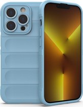 Mobigear Hoesje geschikt voor Apple iPhone 14 Pro Telefoonhoesje Flexibel TPU | Mobigear Bumpy Backcover | iPhone 14 Pro Case | Back Cover - Blauw