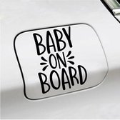 Bumpersticker - Baby On Board - 13 X 10 - Zwart