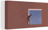 Toile - Abstrait - Homme - Fenêtre - Mur - Abstrait - 40x20 cm - Canvasdoek - Peinture