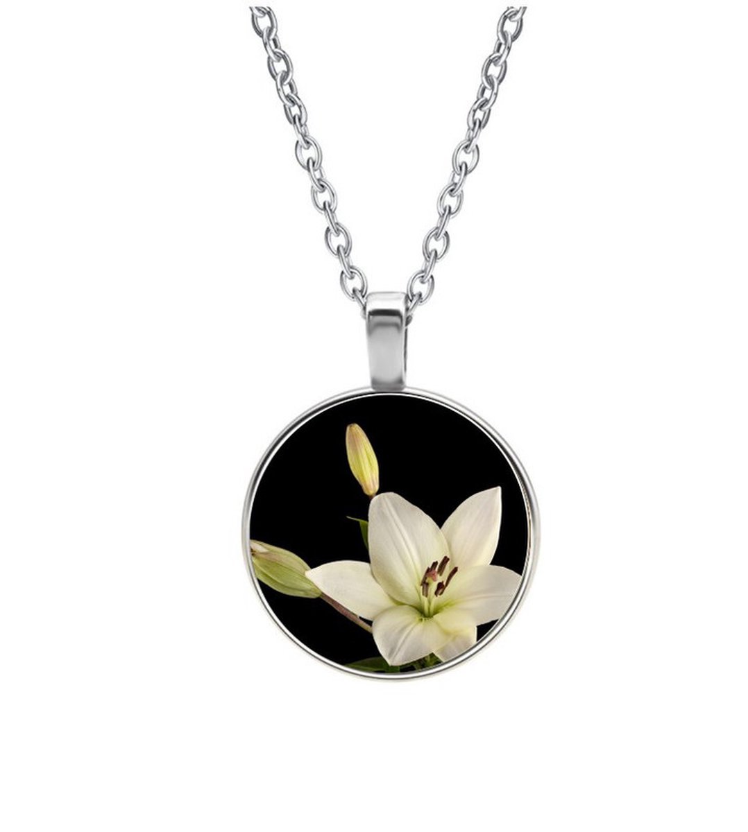 Ketting Glas - Lelie