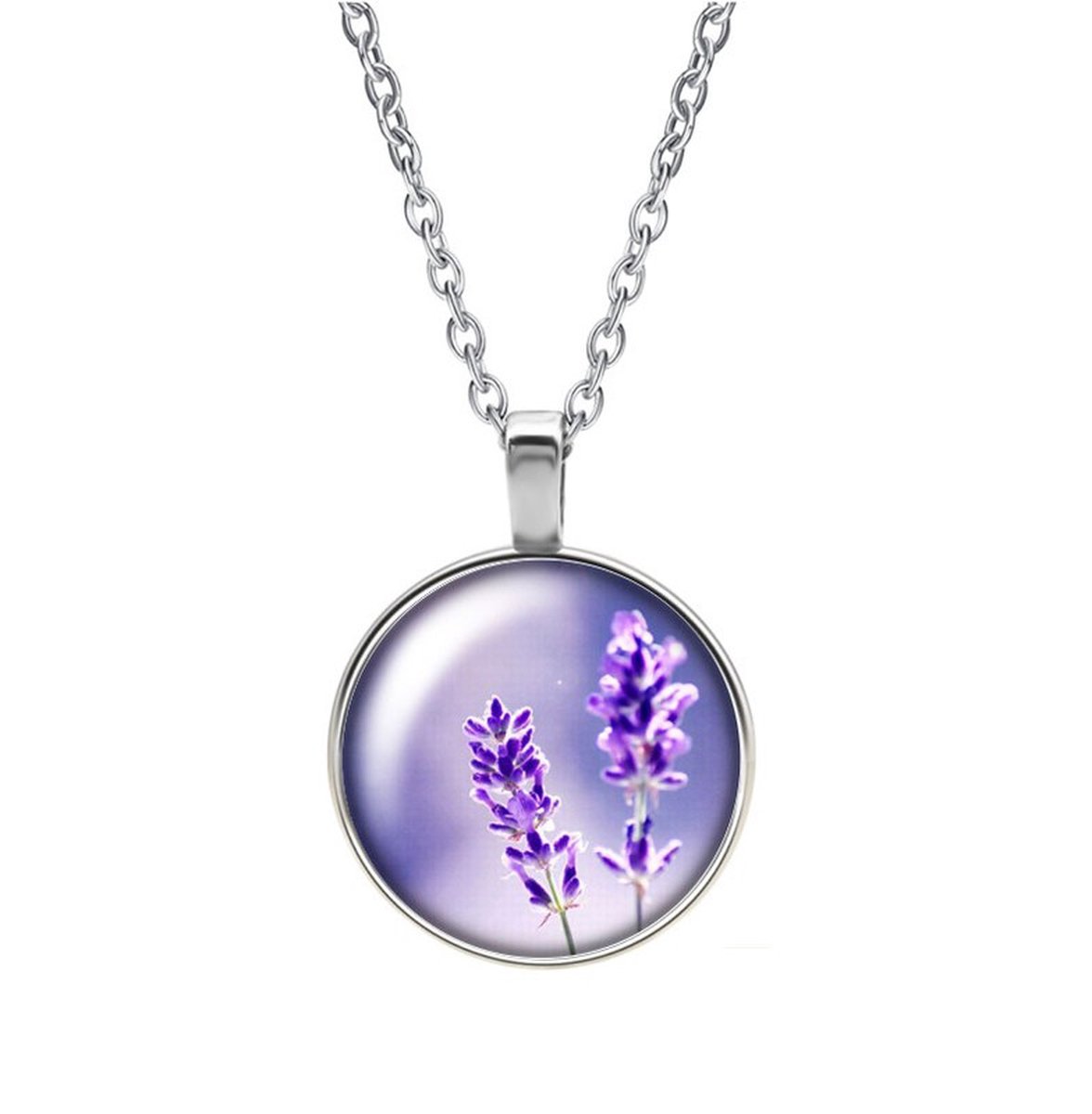 Ketting Glas - Lavendel