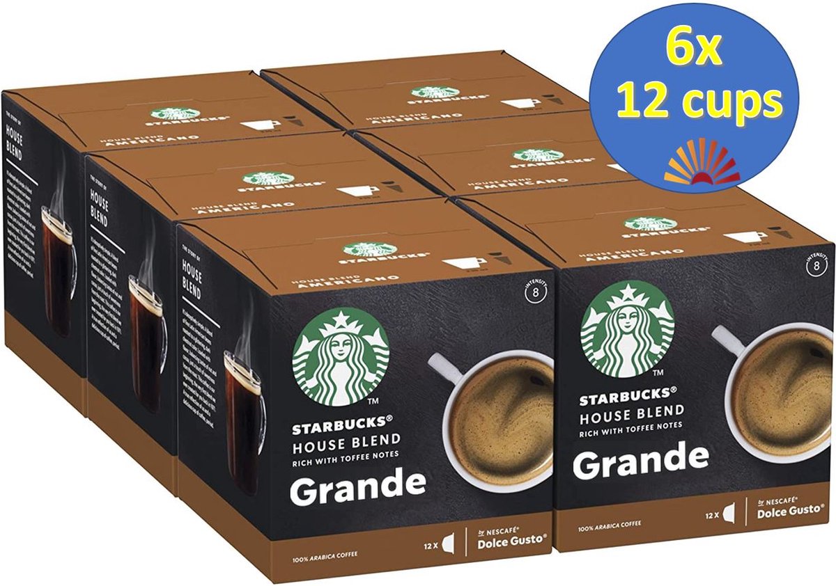 Starbucks by Dolce Gusto House Blend Medium Roast capsules - 6x12 cups = 72koffiecups
