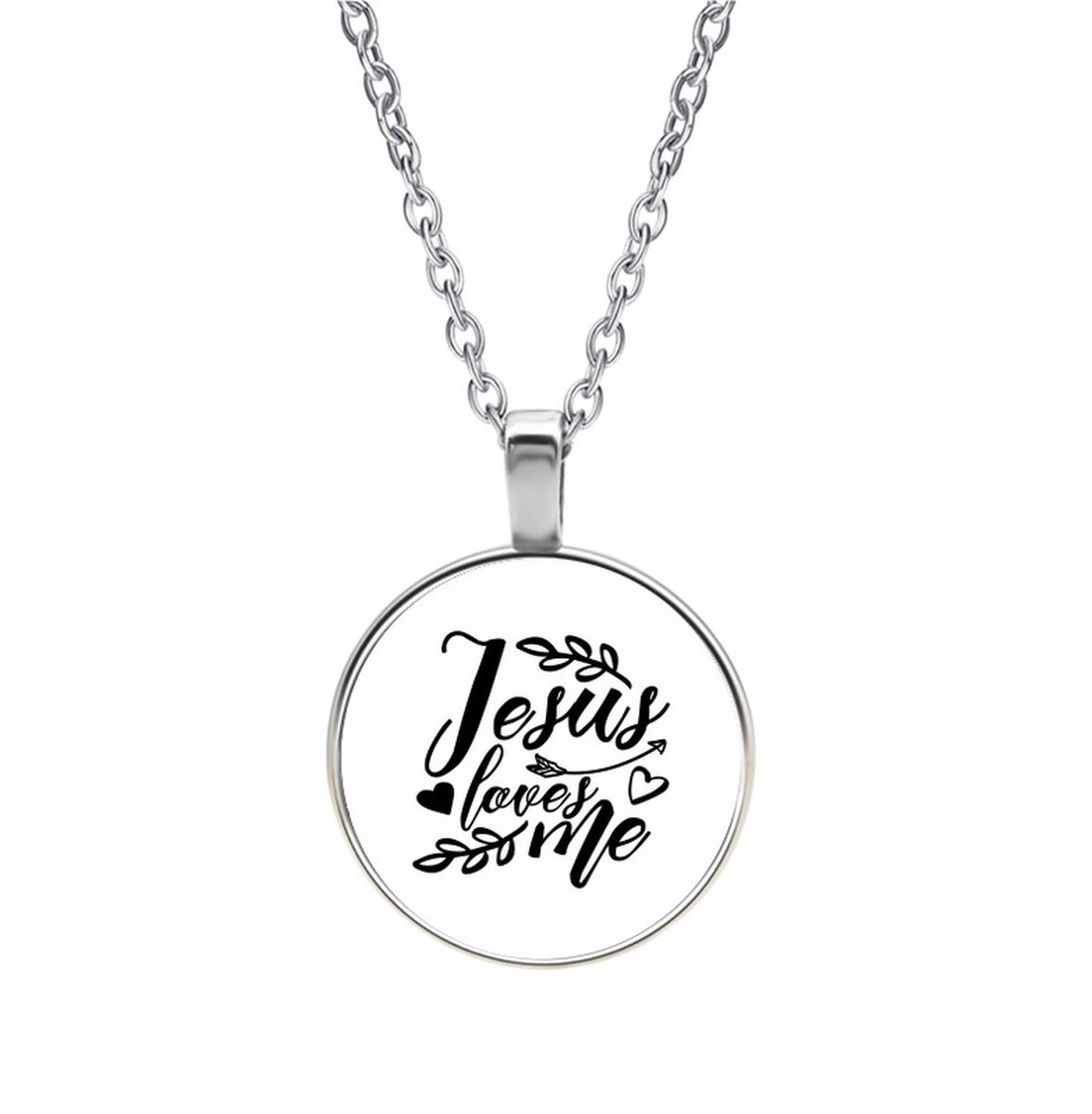 Ketting Glas - Jesus Loves Me