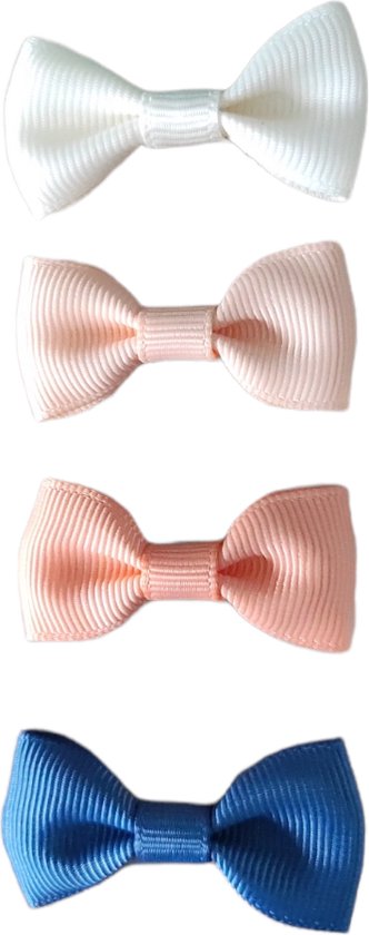 Pinces à cheveux Bébé avec nœud - Lot de pinces à cheveux pour Bébé Filles tout-petit - Accessoires pour Accessoires pour cheveux Filles - Pinces à cheveux à cheveux - Crème - Pink Peach - Bleu jean