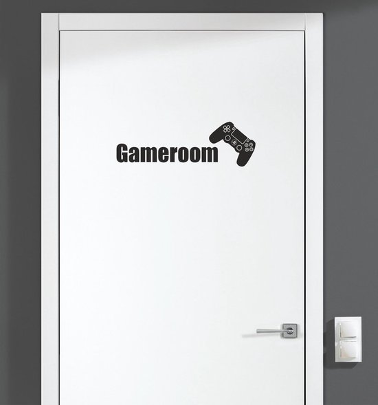 Autocollant de porte - Gameroom - Noir 23x7,5