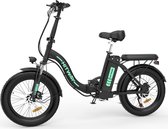 Bol.com Hitway Elektrische Fiets | Opvouwbare E-bike | 250W Motor | 20 Inch Fat Tire | 112Ah | Zwart/Groen aanbieding