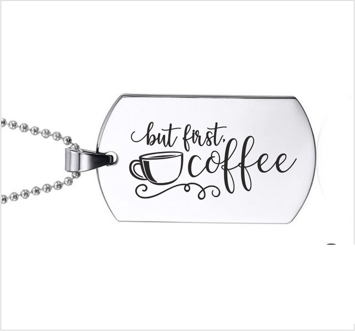 Ketting RVS - But First Coffee