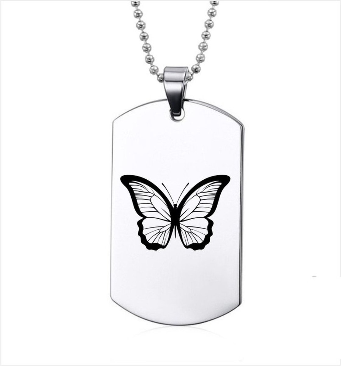 Ketting RVS - Vlinder