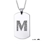 Ketting RVS - Letter Met Barok - M