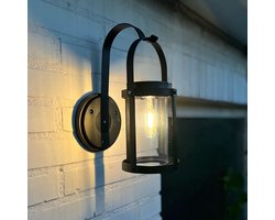 RexTech Solar wandlamp buiten 'Venice' - Filament lamp - IP44 - 15 lumen - Warm wit licht (2700K) - Tuinverlichting op zonne-energie