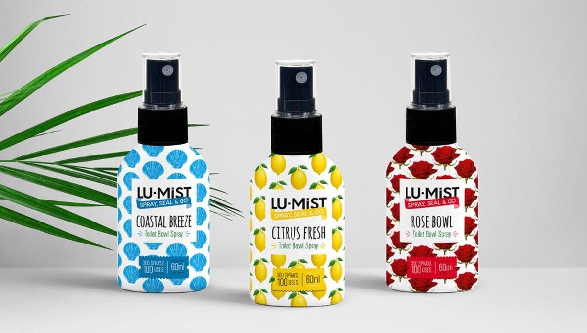 Lu-Mist spray toiletpot verfrisser -Citrus Fresh-Rose Bowl-Coastal Breeze-3x60 ml