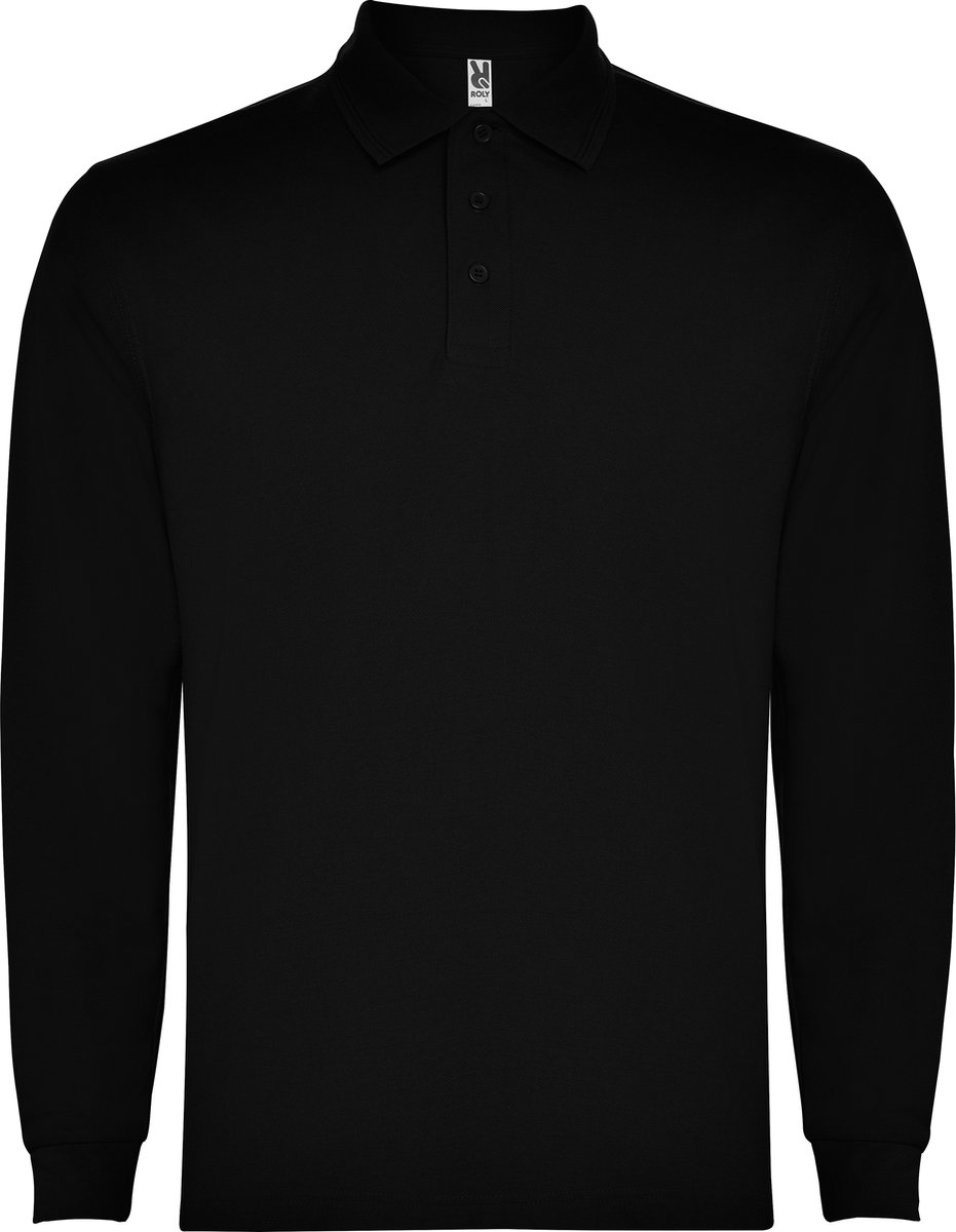 Zwart Poloshirt Effen met lange mouwen Carpe merk Roly maat L