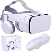 Feti VR Bril met Controller – Virtual Reality Headset Voor Smartphone – Brillen -  Inclusief Koptelefoon – Bluetooth – HD Lenzen