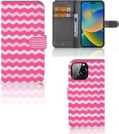 Hoesje ontwerpen iPhone 14 Pro Max GSM Hoesje ontwerpen Waves Pink