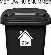 Klikostickers - 2 stuks - met uw huisnummer - wit - containersticker - kliko sticker - 14,5 x 15,5 cm - vuilnisbakstickers