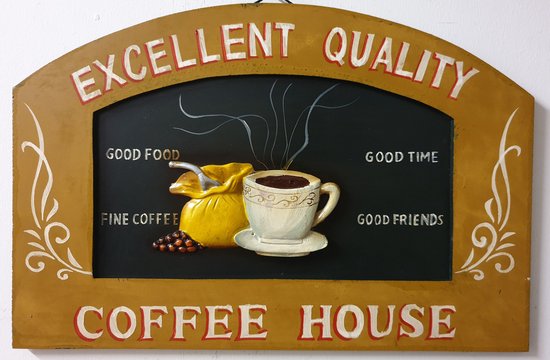 Quality coffee house Pubbord van hout  WANDBORD - MUURPLAAT - VINTAGE - WANDPANEEL -SCHILDERIJ -RETRO - HORECA- BORD-WANDDECORATIE -TEKSTBORD - DECORATIEBORD -PUBSIGN - NOSTALGIE -CAFE- BAR -MANCAVE- KROEG- MAN CAVE