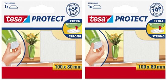 Tesa protect vilt wit - zelfklevend - beschermend - 100 x 80 mm - 2 stuks