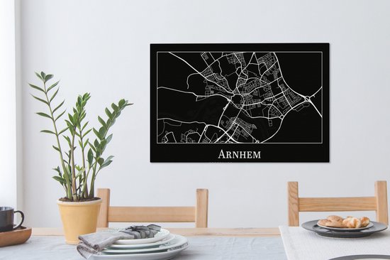 Canvas Schilderij Stadskaart - Arnhem - Plattegrond - Kaart - 60x40 cm - Wanddecoratie