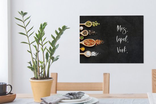 Tableau sur toile Cuisine - Proverbes - Couteau. Cuillère. Fourchette. - Citations - Couverts - 40x30 cm - Décoration murale