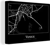 Canvas Schilderij Stadskaart - Venetië - Kaart - Plattegrond - Venice - 120x90 cm - Wanddecoratie