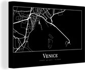 Canvas Schilderij Stadskaart - Venetië - Kaart - Plattegrond - Venice - 90x60 cm - Wanddecoratie