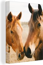 Canvas Schilderij Paard - Strand - Dieren - 60x80 cm - Wanddecoratie