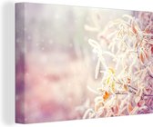 Tableau sur toile Hiver - Branches - Neige - Nature - 60x40 cm - Décoration murale