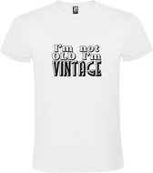 T-Shirt Wit avec imprimé « Je ne suis pas vieux, je suis Vintage » Zwart Taille 4XL