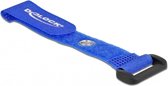 Serre-câbles Fermetures velcro avec boucle et anneau 150 x 20mm / bleu (5 pièces)