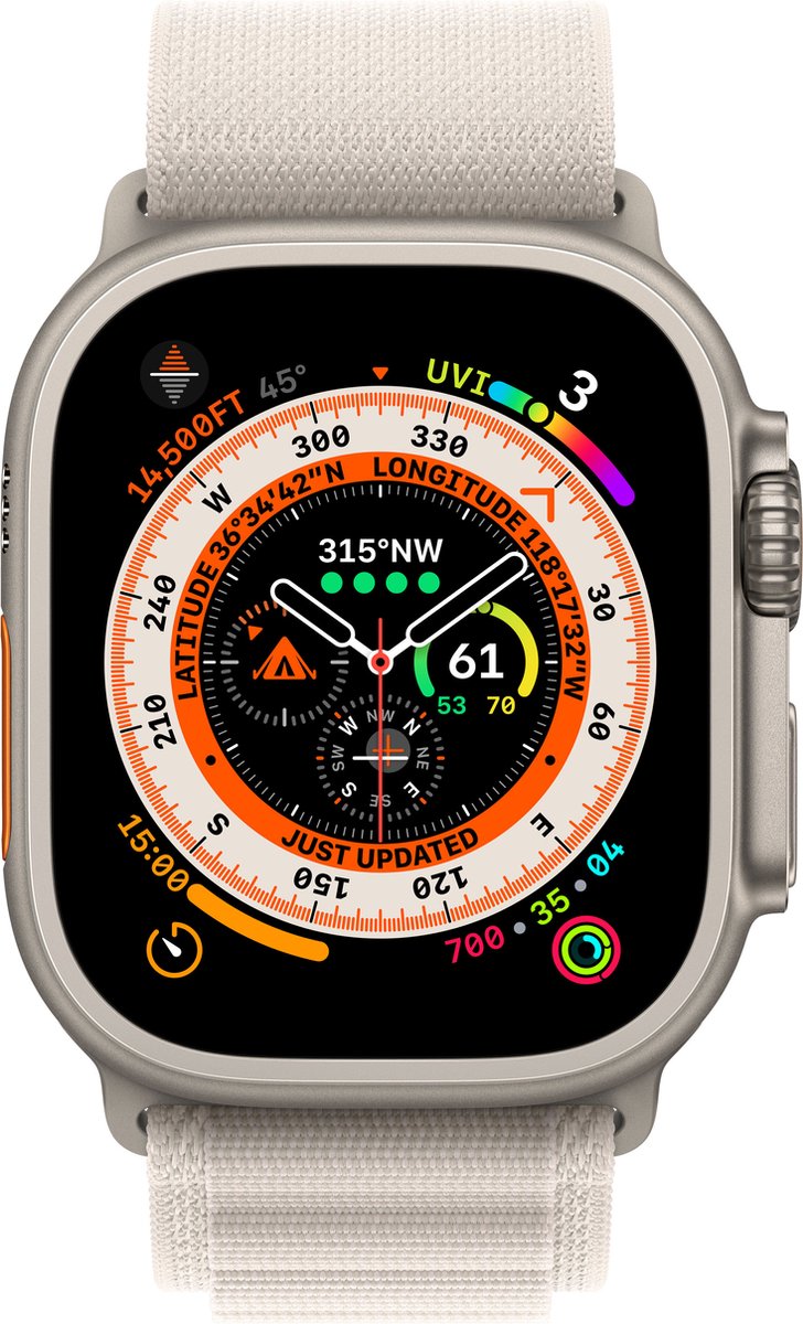 Apple Watch Ultra - 4G/LTE - 49mm - Titanium kast