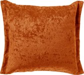 Dutch Decor LEWIS - Sierkussen 45x45 cm - fluweel - met sierrand - Potters Clay - oranje - Inclusief binnenkussen - Luxe kussens voor woonkamer & bank