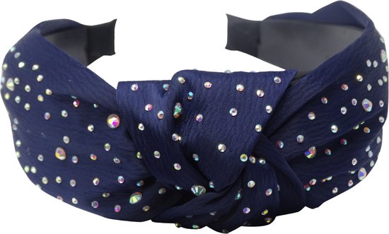 Jessidress® Chique Diadeem Dames Haar Diadeem met Strass Haarband Dames Hoofdband - Donker Blauw