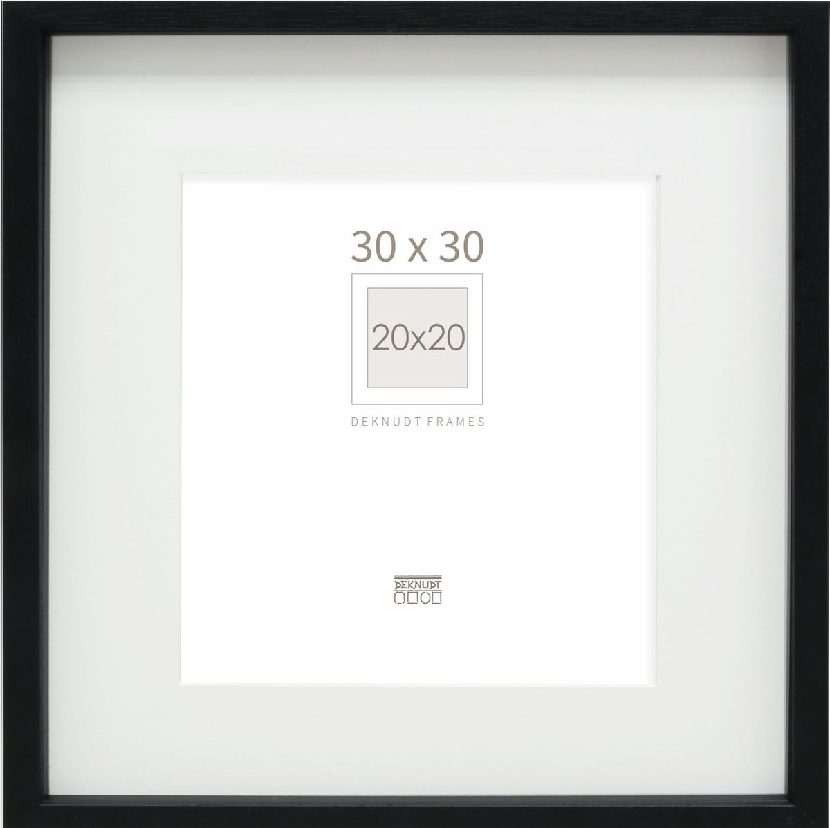 Deknudt Frames Fotolijst - zwart met passe-partout - 20x20 / 30x30 cm