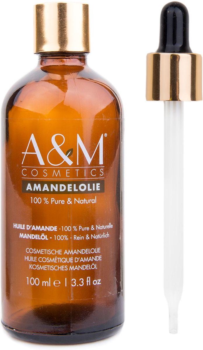 Aza Natural - Amandel olie - 100% puur - biologisch & koudgeperst - haar & huid - 100 ml