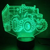 LAMPE LED 3D - TRACTEUR AVEC REMORQUE JOHN DEER