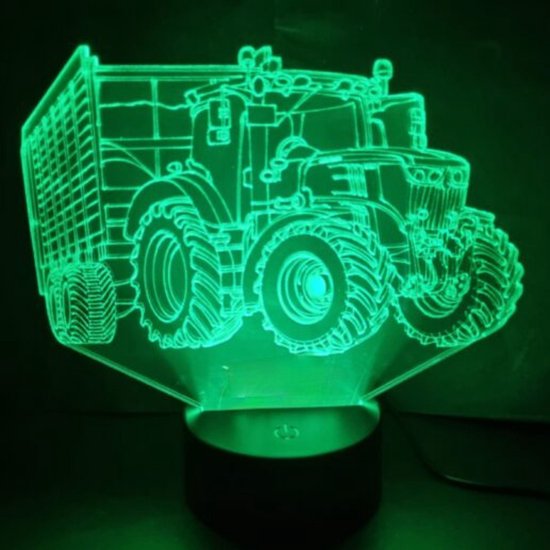 3D LED LAMP - TRACTOR MET AANHANGER JOHN DEER