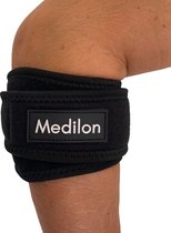 Medilon Elleboog Brace met Pelotte – Elleboogbraces voor Tennisarm – Tenniselleboog brace – Bandage voor Golfarm – Zwart – One Size – Unisex