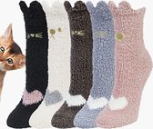Sokken Dames - Wollen Fluffy Kousen - Maat 37-42 - 5 Paar